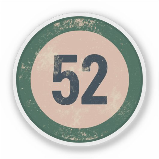 Klassiek gedesdistresseerd nummer 51 sticker (Voorkant)