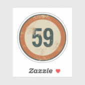 Klassiek gedesdistresseerd nummer 59 sticker (Vel)