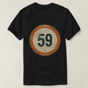 Klassiek gedesdistresseerd nummer 59 t-shirt