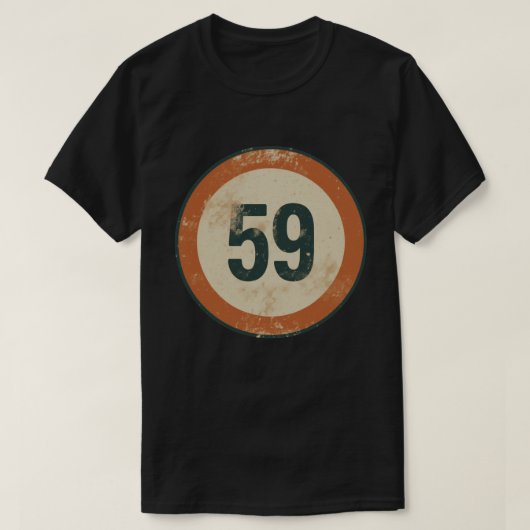 Klassiek gedesdistresseerd nummer 59 t-shirt (Design voorkant)