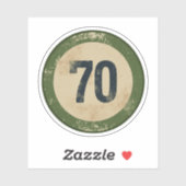 Klassiek gedesdistresseerd nummer 70 sticker (Vel)