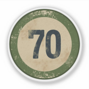 Klassiek gedesdistresseerd nummer 70 sticker