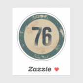 Klassiek gedesdistresseerd nummer 76 sticker (Vel)