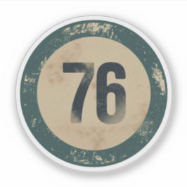 Klassiek gedesdistresseerd nummer 76 sticker