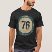 Klassiek gedesdistresseerd nummer 76 t-shirt (Voorkant)