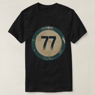 Klassiek gedesdistresseerd nummer 77 t-shirt
