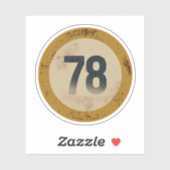 Klassiek gedesdistresseerd nummer 78 sticker (Vel)