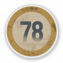 Klassiek gedesdistresseerd nummer 78 sticker