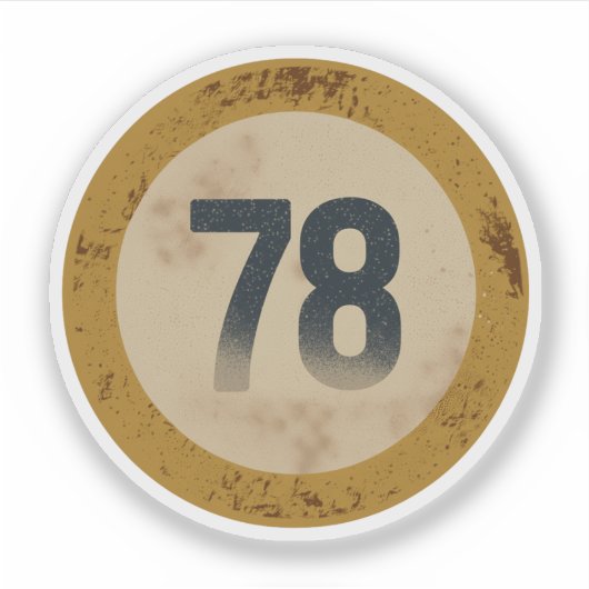 Klassiek gedesdistresseerd nummer 78 sticker (Voorkant)