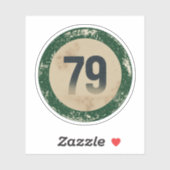 Klassiek gedesdistresseerd nummer 79 sticker (Vel)