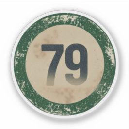 Klassiek gedesdistresseerd nummer 79 sticker