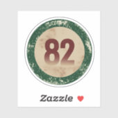 Klassiek gedesdistresseerd nummer 82 sticker (Vel)