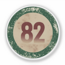 Klassiek gedesdistresseerd nummer 82 sticker