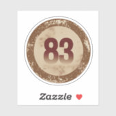 Klassiek gedesdistresseerd nummer 83 sticker (Vel)