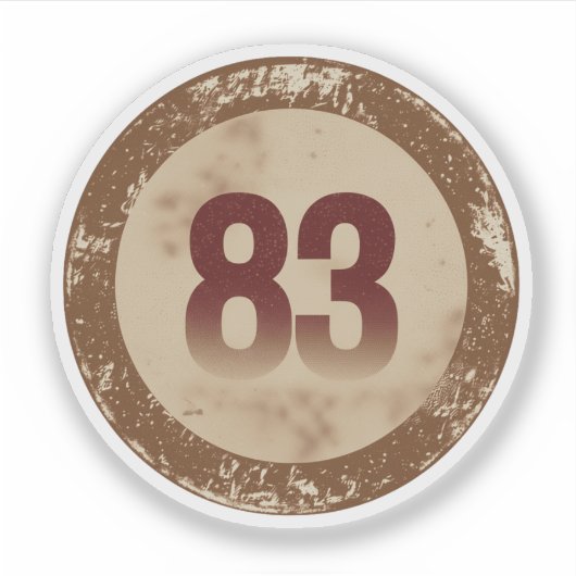 Klassiek gedesdistresseerd nummer 83 sticker (Voorkant)