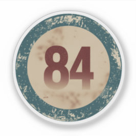 Klassiek gedesdistresseerd nummer 84 sticker