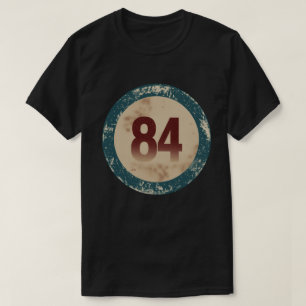 Klassiek gedesdistresseerd nummer 84 t-shirt