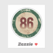 Klassiek gedesdistresseerd nummer 86 sticker (Vel)