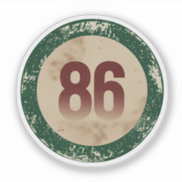 Klassiek gedesdistresseerd nummer 86 sticker