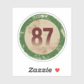 Klassiek gedesdistresseerd nummer 87 sticker (Vel)