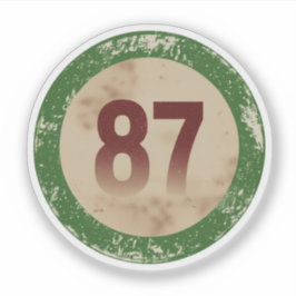 Klassiek gedesdistresseerd nummer 87 sticker