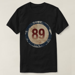 Klassiek gedesdistresseerd nummer 89 t-shirt