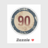 Klassiek gedesdistresseerd nummer 90 sticker (Vel)