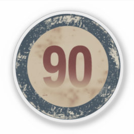 Klassiek gedesdistresseerd nummer 90 sticker