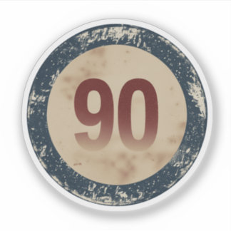 Klassiek gedesdistresseerd nummer 90 sticker
