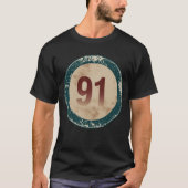 Klassiek gedesdistresseerd nummer 91 t-shirt (Voorkant)
