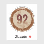 Klassiek gedesdistresseerd nummer 92 sticker (Vel)