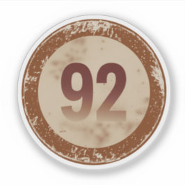 Klassiek gedesdistresseerd nummer 92 sticker