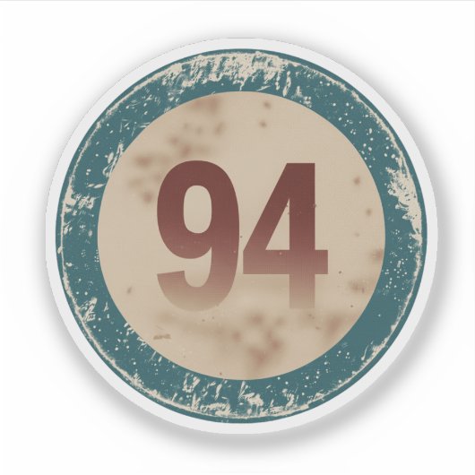 Klassiek gedesdistresseerd nummer 94 sticker (Voorkant)