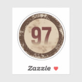 Klassiek gedesdistresseerd nummer 97 sticker (Vel)