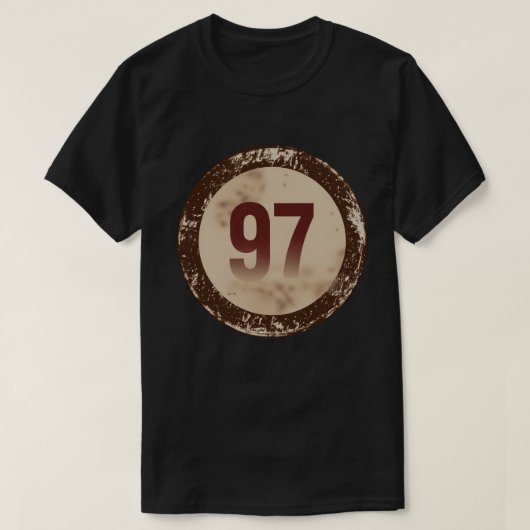 Klassiek gedesdistresseerd nummer 97 t-shirt (Design voorkant)