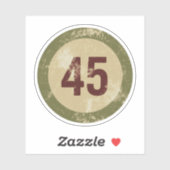 Klassiek Gedistresseerd Nummer 45 Sticker (Vel)