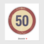 Klassiek Gedistresseerd Nummer 50 Sticker (Vel)