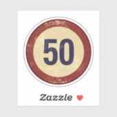 Klassiek Gedistresseerd Nummer 50 Sticker (Vel)