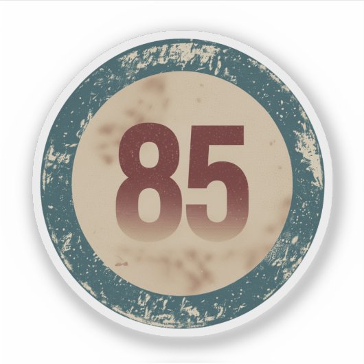 Klassiek Gedistresseerd Nummer 85 Sticker (Voorkant)