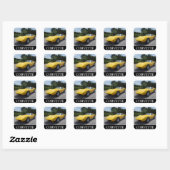 Klassiek geel 1973 Corvette Vierkante Sticker (Vel)