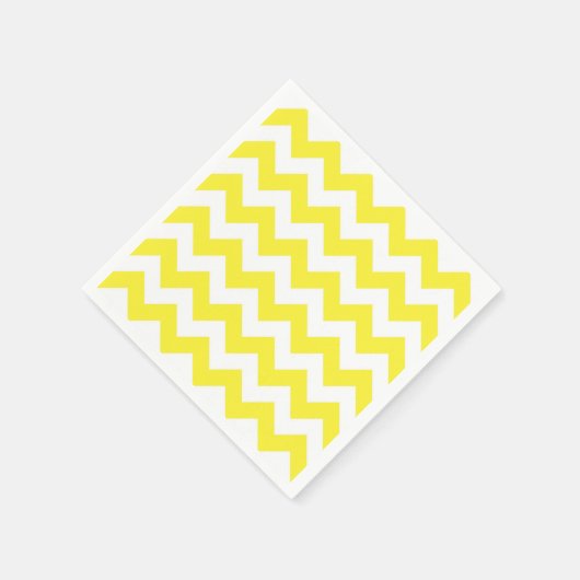 Klassiek geel en wit Chevron Patroon Servetten (Hoek)