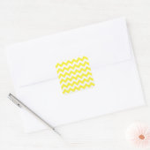 Klassiek geel en wit Chevron Patroon Vierkante Sticker (Envelop)