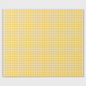Klassiek geel en wit houndstooth patroon  cadeaupapier (Vlak)