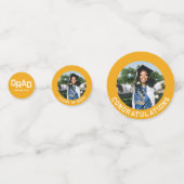 Klassiek geel gepersonaliseerd Afstudeerder foto A Confetti (Achterkanten)