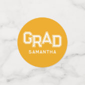 Klassiek geel gepersonaliseerd Afstudeerder foto A Confetti (Kleine voorkant)