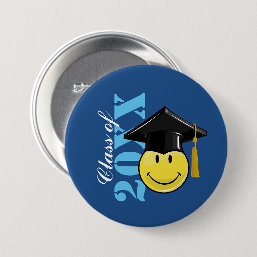 Klassiek geel met een stuiknop ronde button 7,6 cm (Voorkant /achterkant)