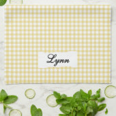 Klassiek Geel & Wit Gingham | Gepersonaliseerde Na Theedoek (Gevouwen)