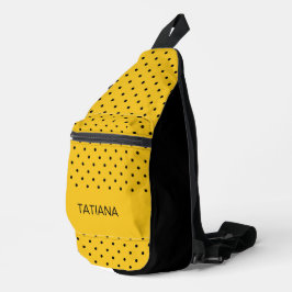 Klassiek Geel & Zwart Stippenpatroon Sling Bag