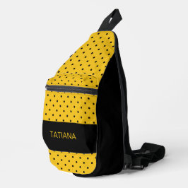 Klassiek geel & zwart stippenpatroon sling bag