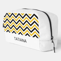 Klassiek geel zwart wit chevron patroon ontwerp